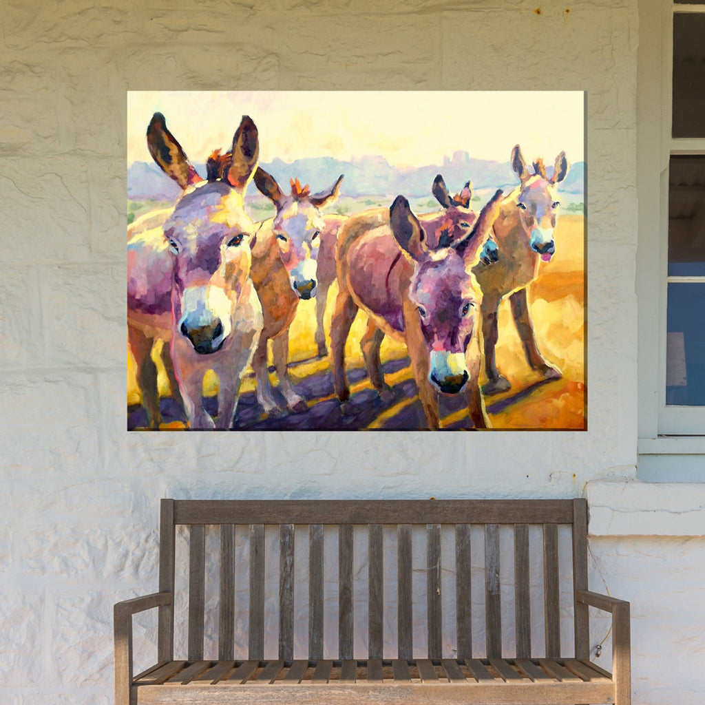Donkey Pals Outdoor Canvas Wall Art