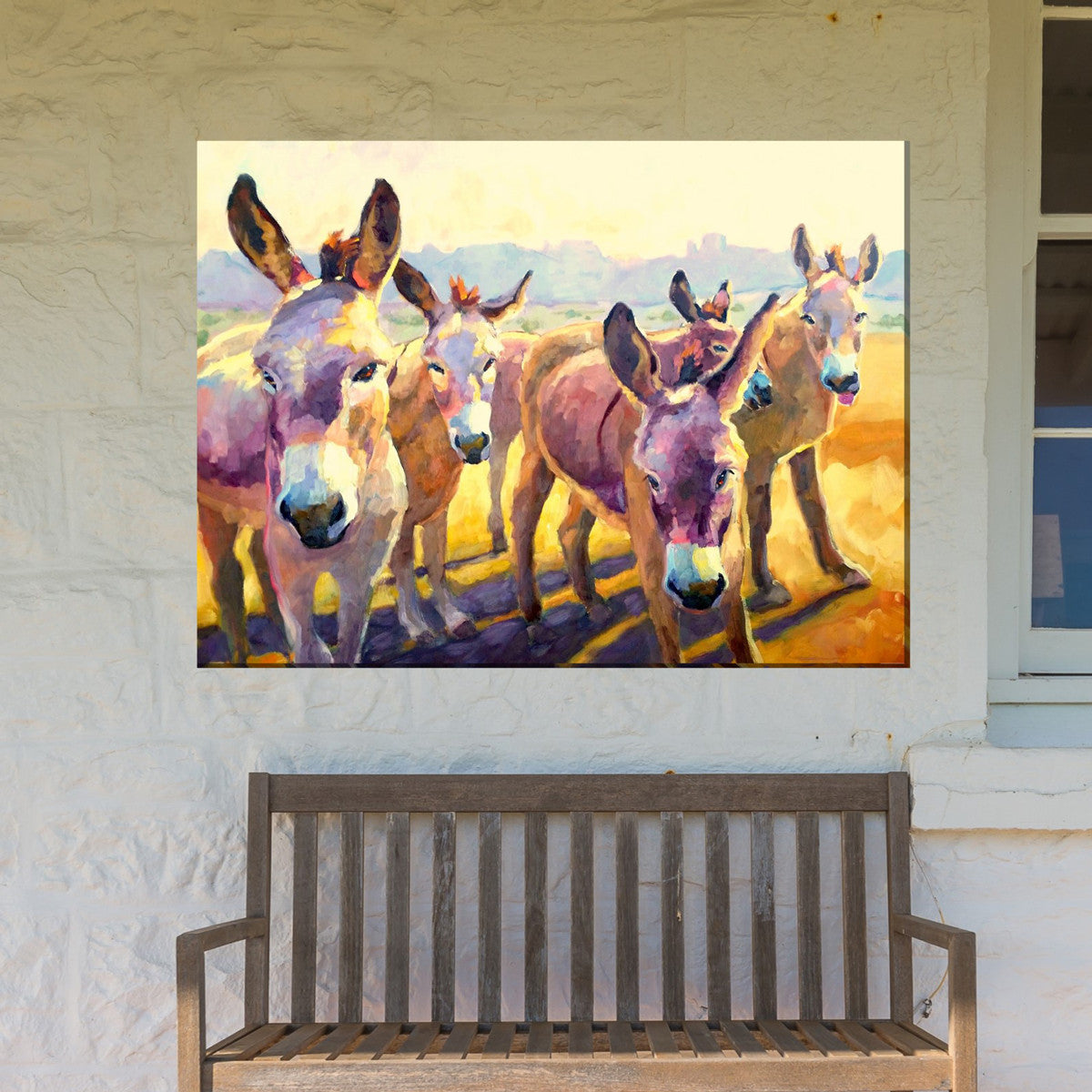 Donkey Pals Outdoor Canvas Wall Art