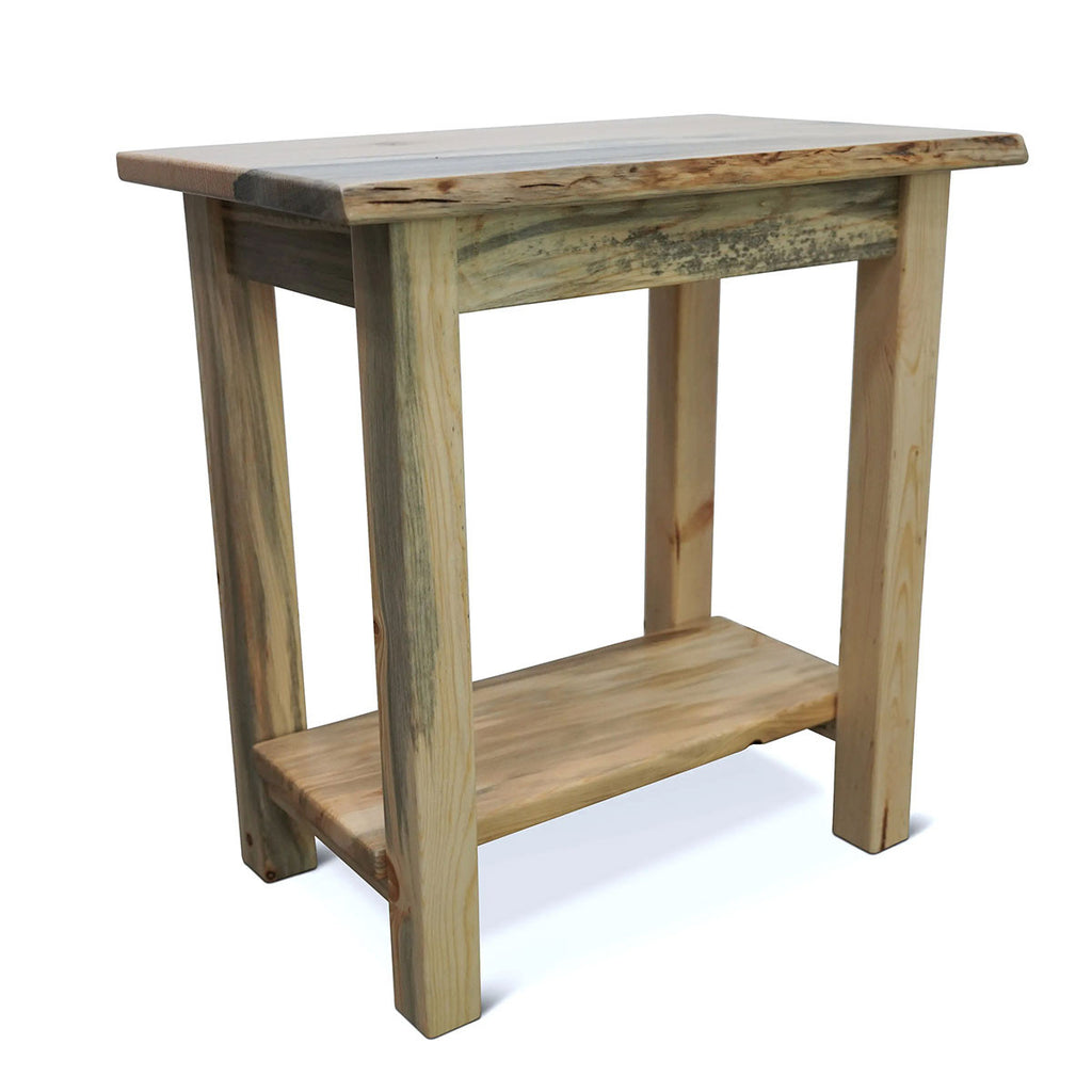 Denton Live Edge End Table with Shelf