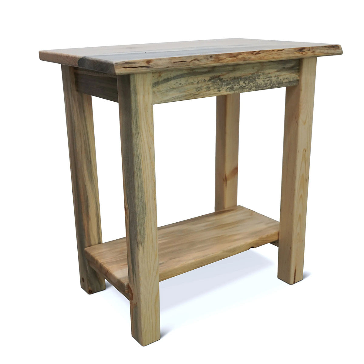 Denton Live Edge End Table with Shelf