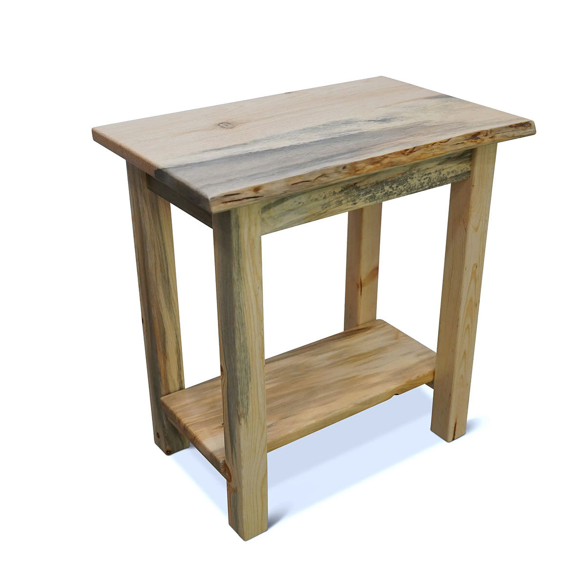 Denton Live Edge End Table with Shelf