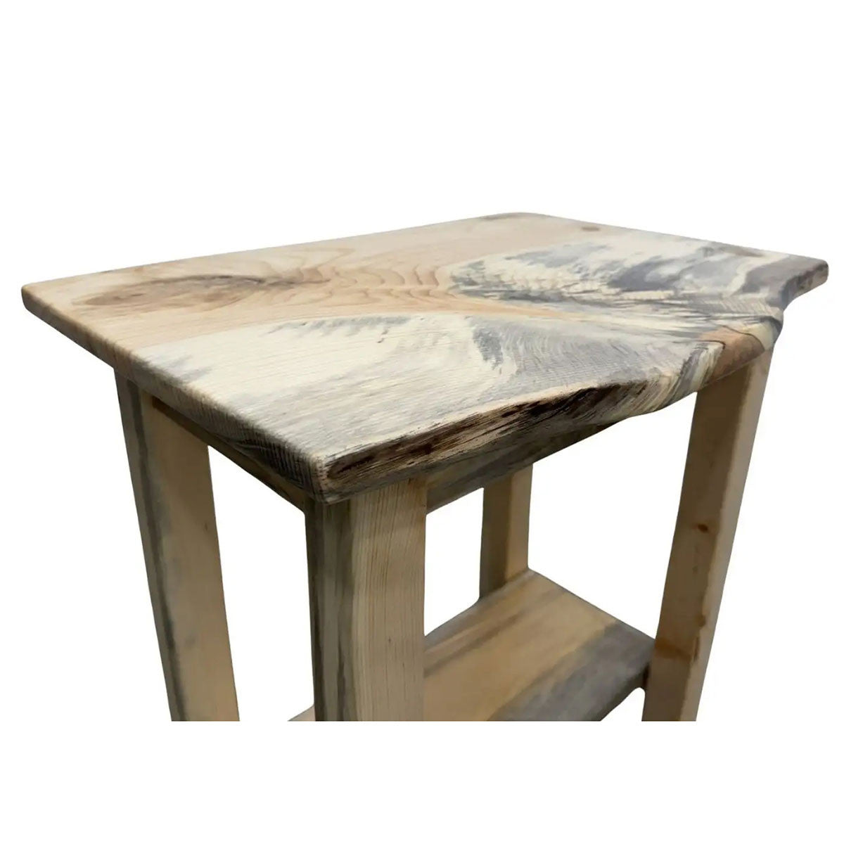 Denton Live Edge End Table with Shelf