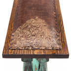 Turquoise Creek Tooled Leather Bench