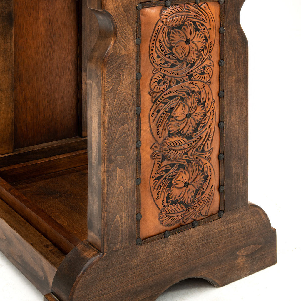 El Vaquero Tooled Leather Saddle Stand