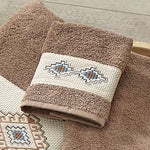 Southwest Diamond Latte Embroidered Wash Cloth