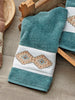 Southwest Diamond Teal Embroidered Hand Towel