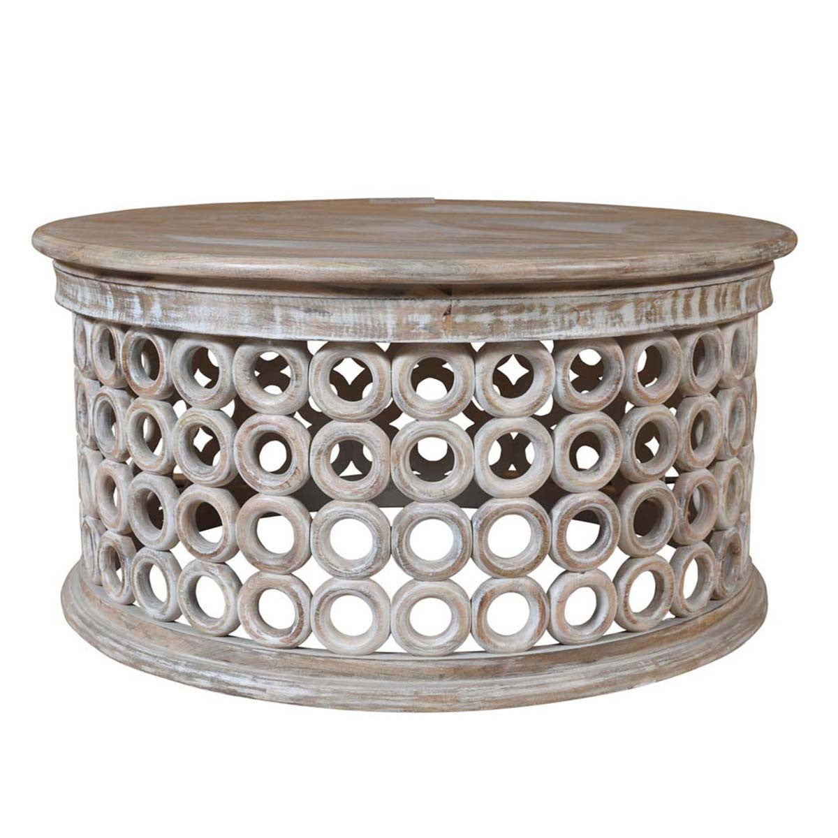 Sunset Stack White Washed Coffee Table - OUT OF STOCK UNTIL 05/27/2026