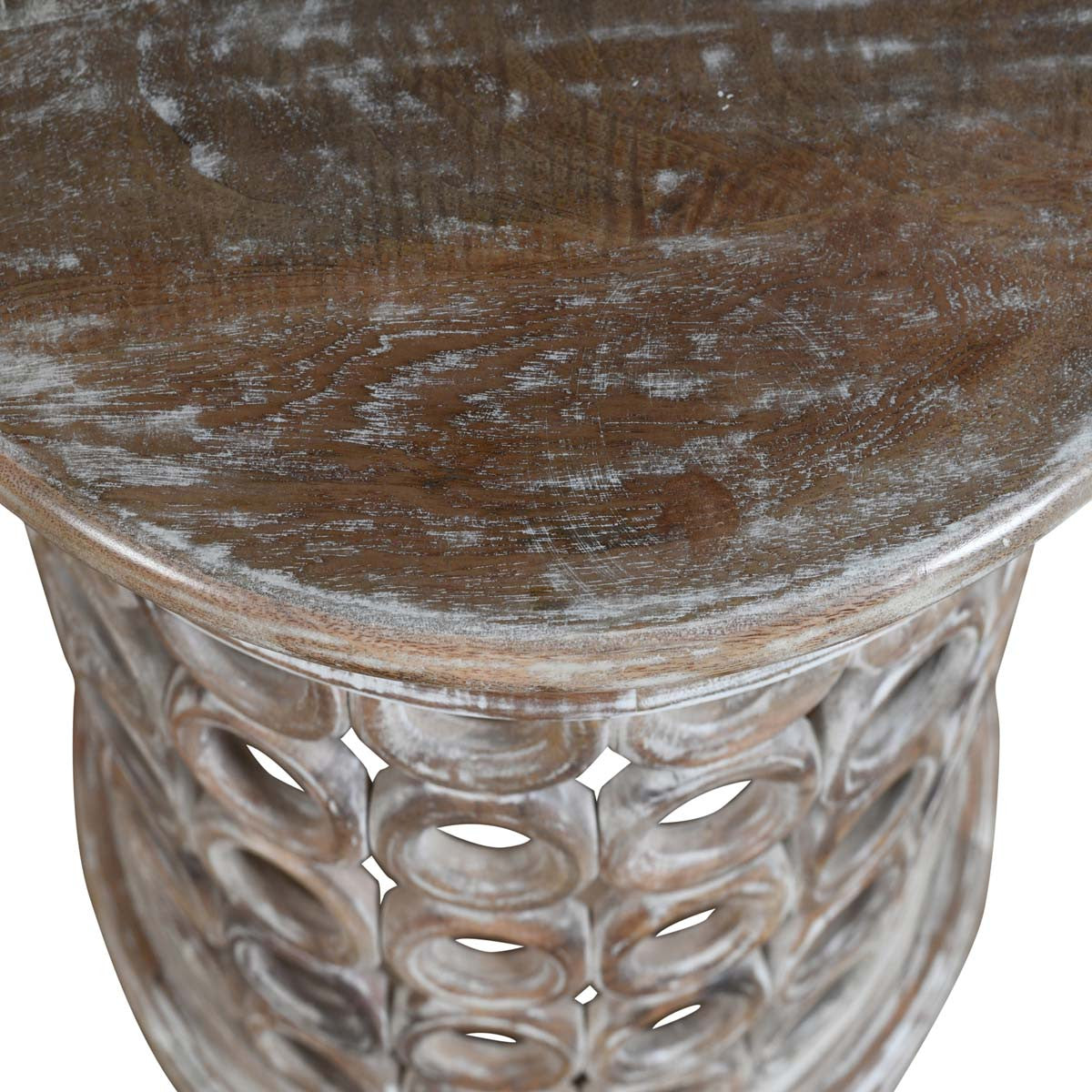 Sunset Stack White Washed Side Table