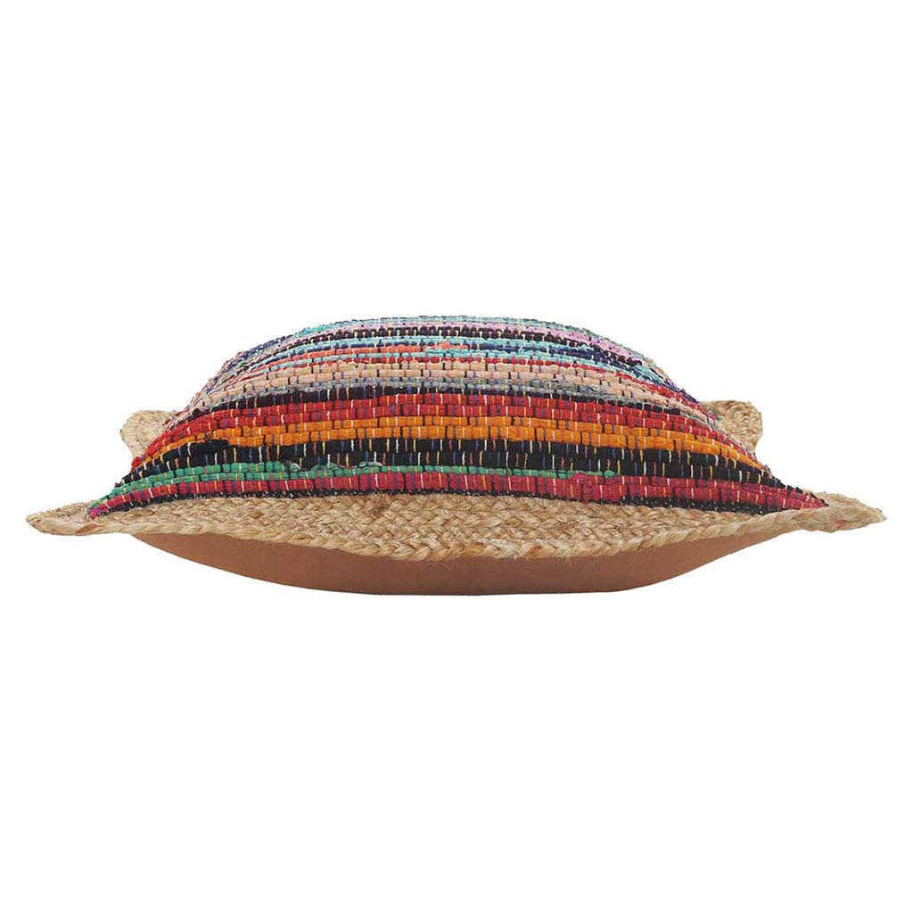 Jute-Bordered Chindi Pillow