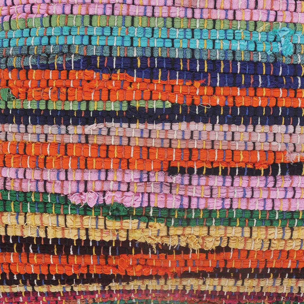 Jute-Bordered Chindi Pillow