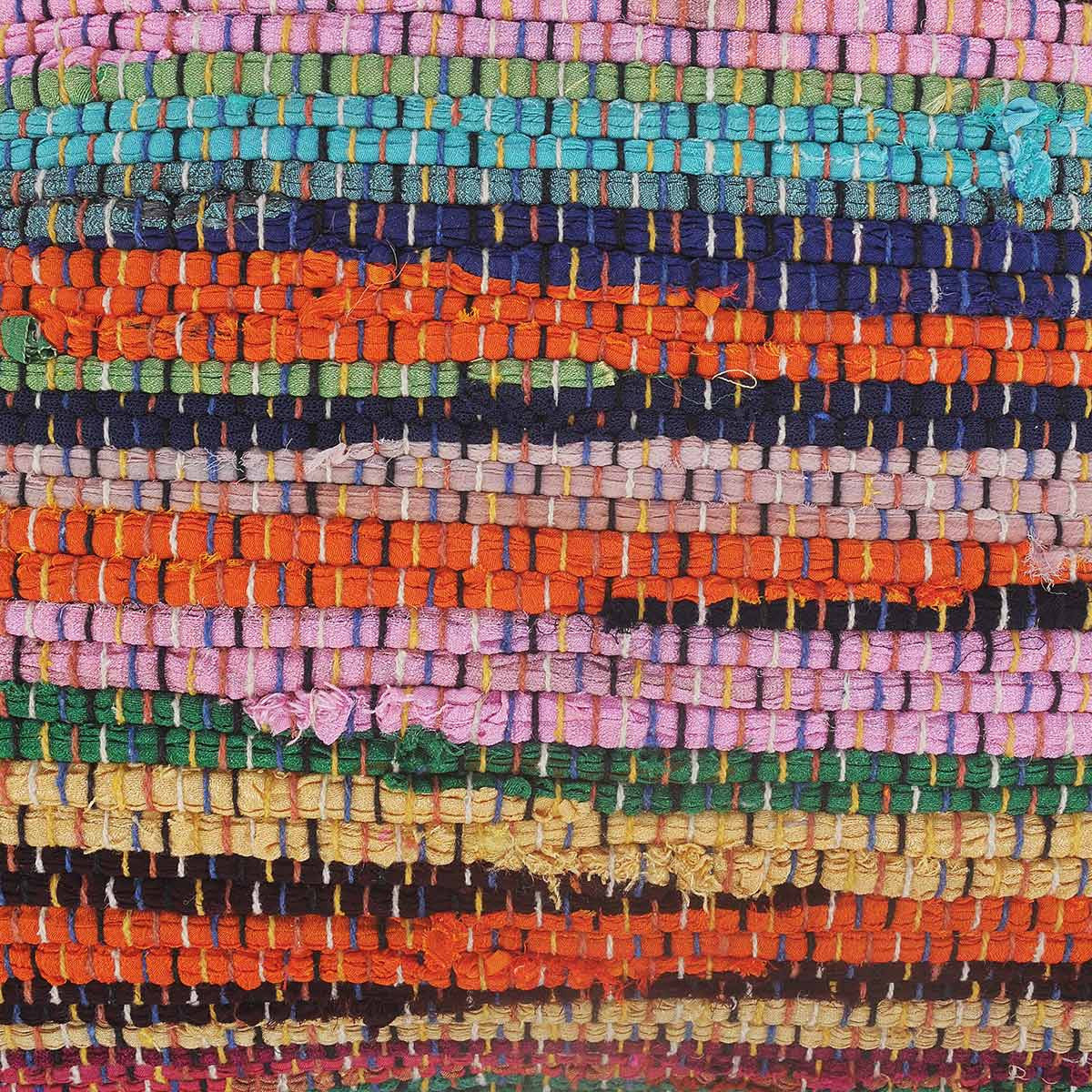 Jute-Bordered Chindi Pillow
