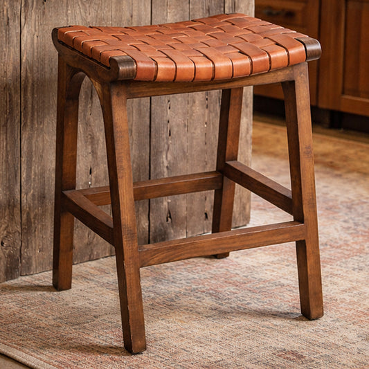 Tupelo Braided Leather Barstool