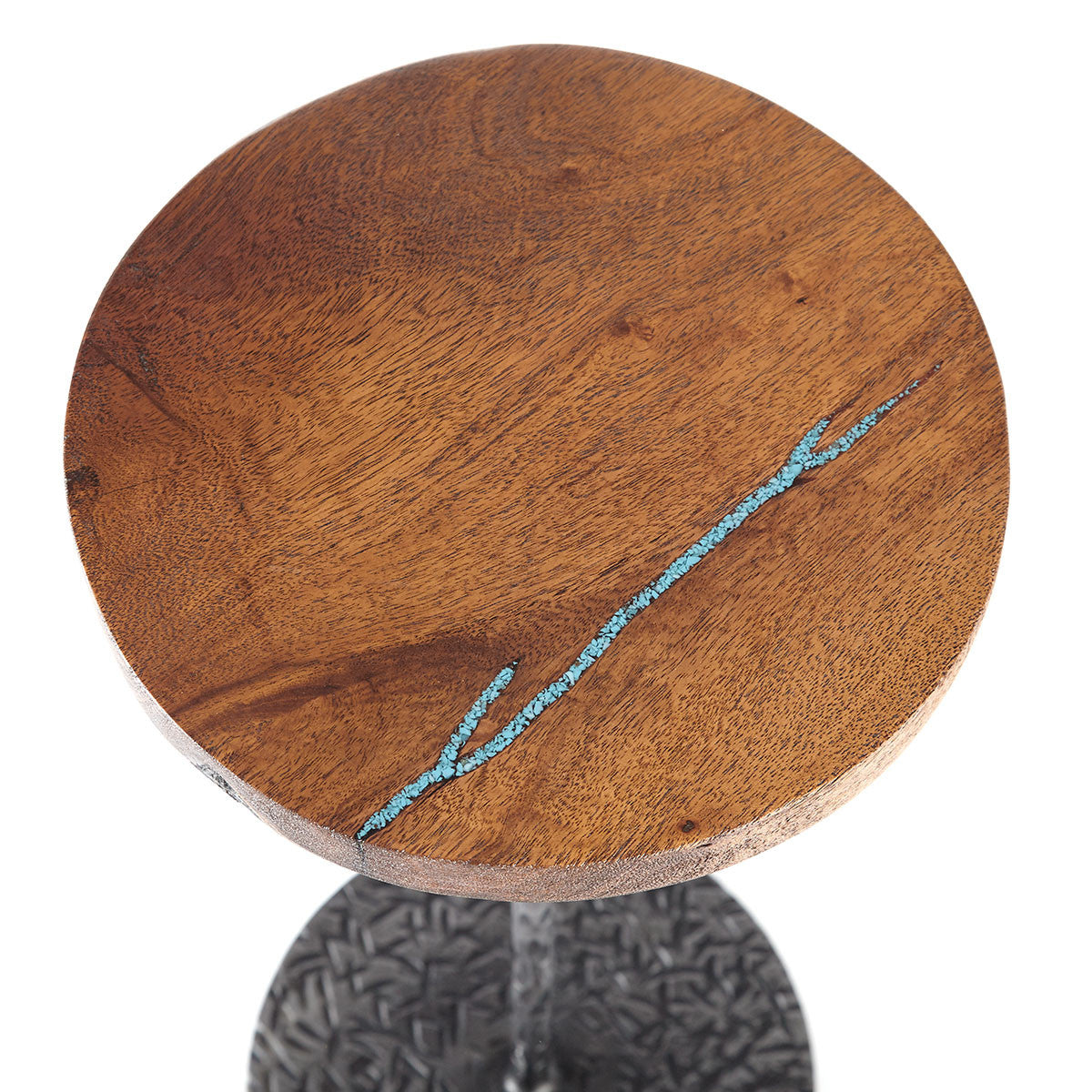Turquoise Inlay Round Drink Table
