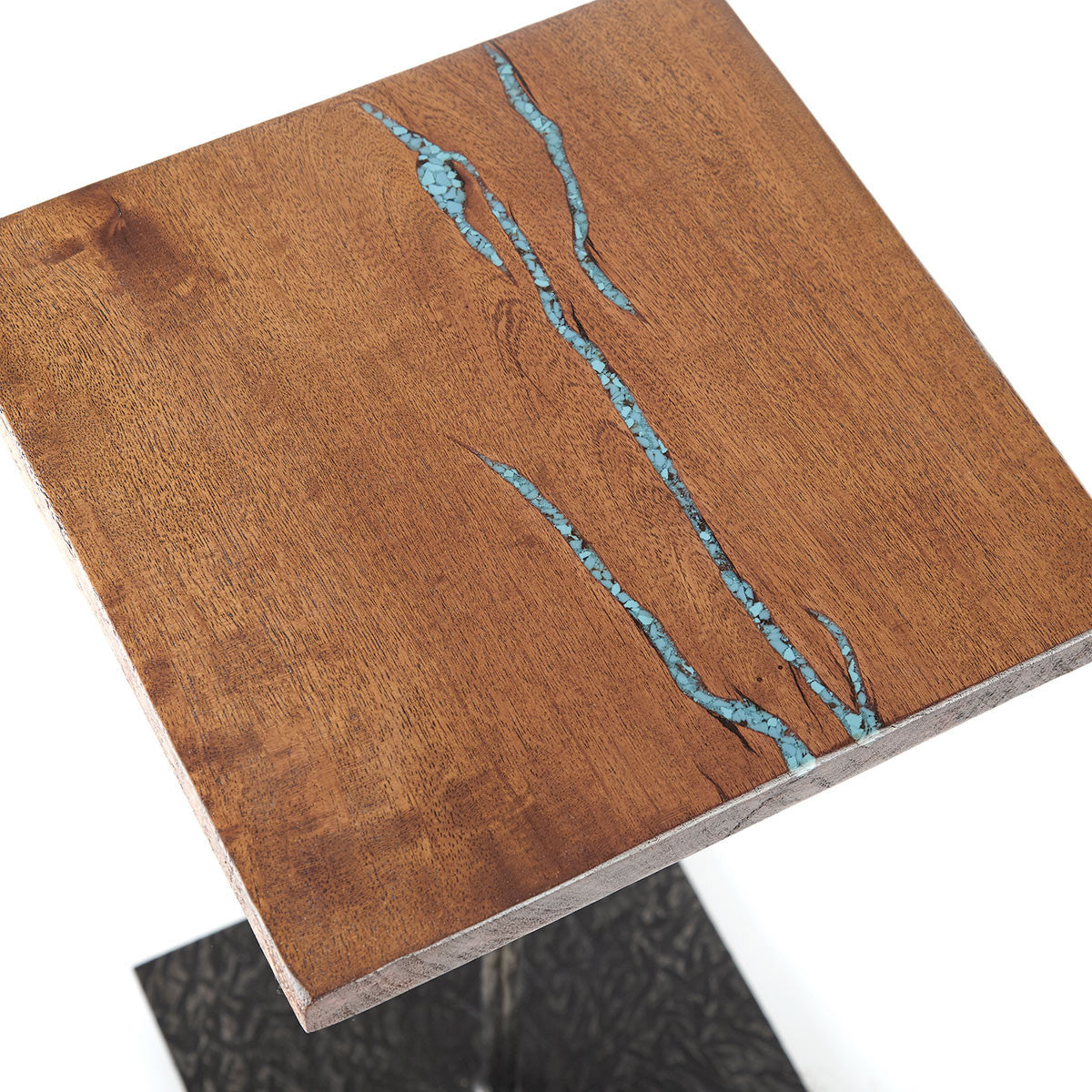 Turquoise Inlay Square Drink Table