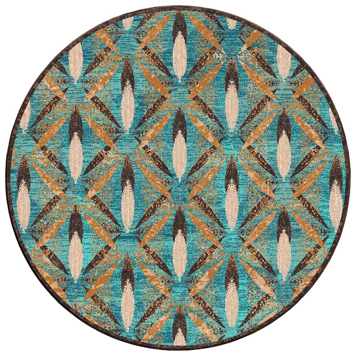 Featherscape Turquoise Rug - 8 Ft. Round