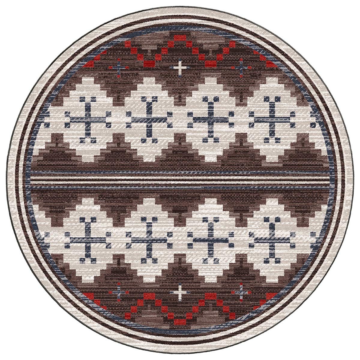 Red Dusty Trails Rug - 8 Ft. Round