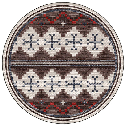 Red Dusty Trails Rug - 8 Ft. Round