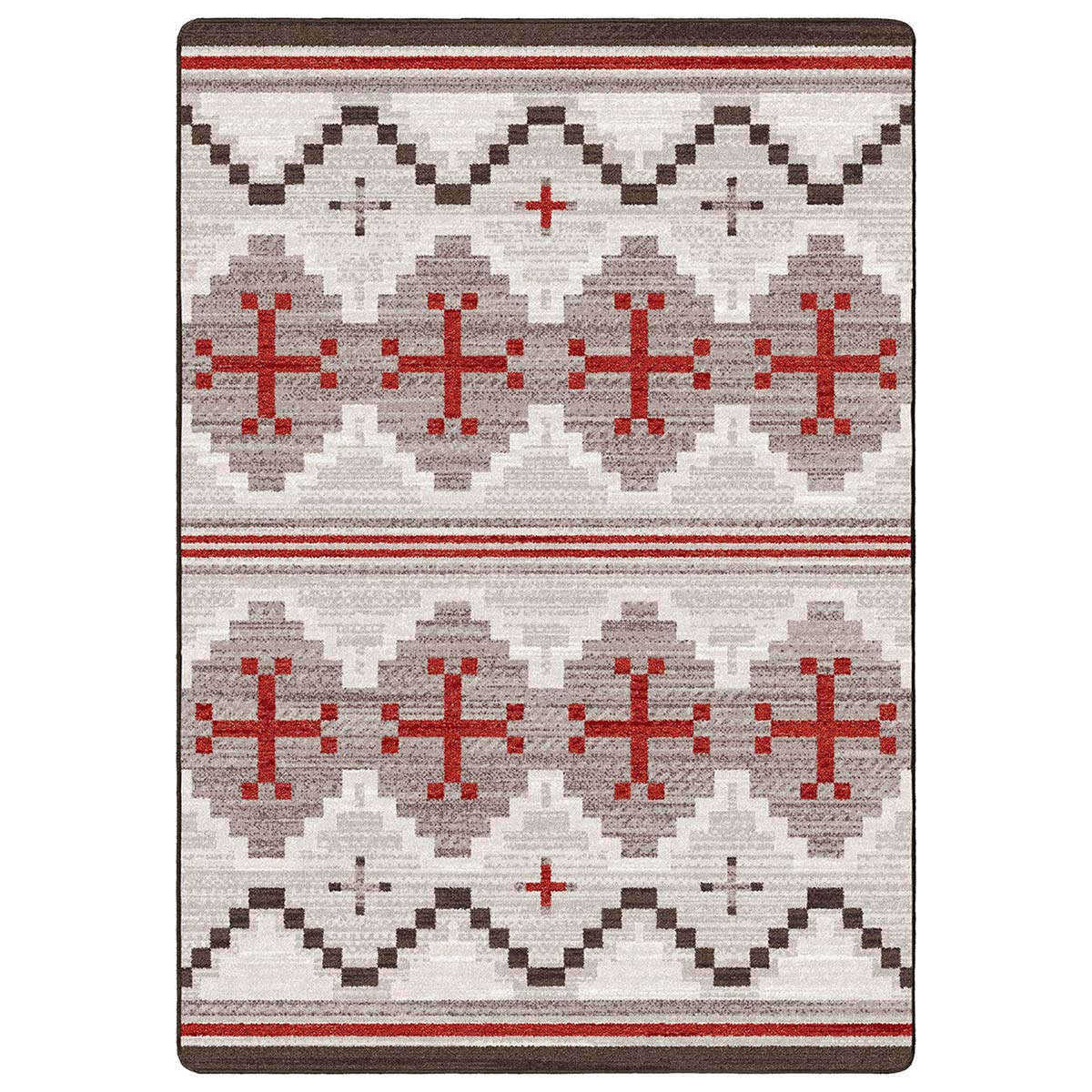 Crimson Crosses Rug - 4 x 5