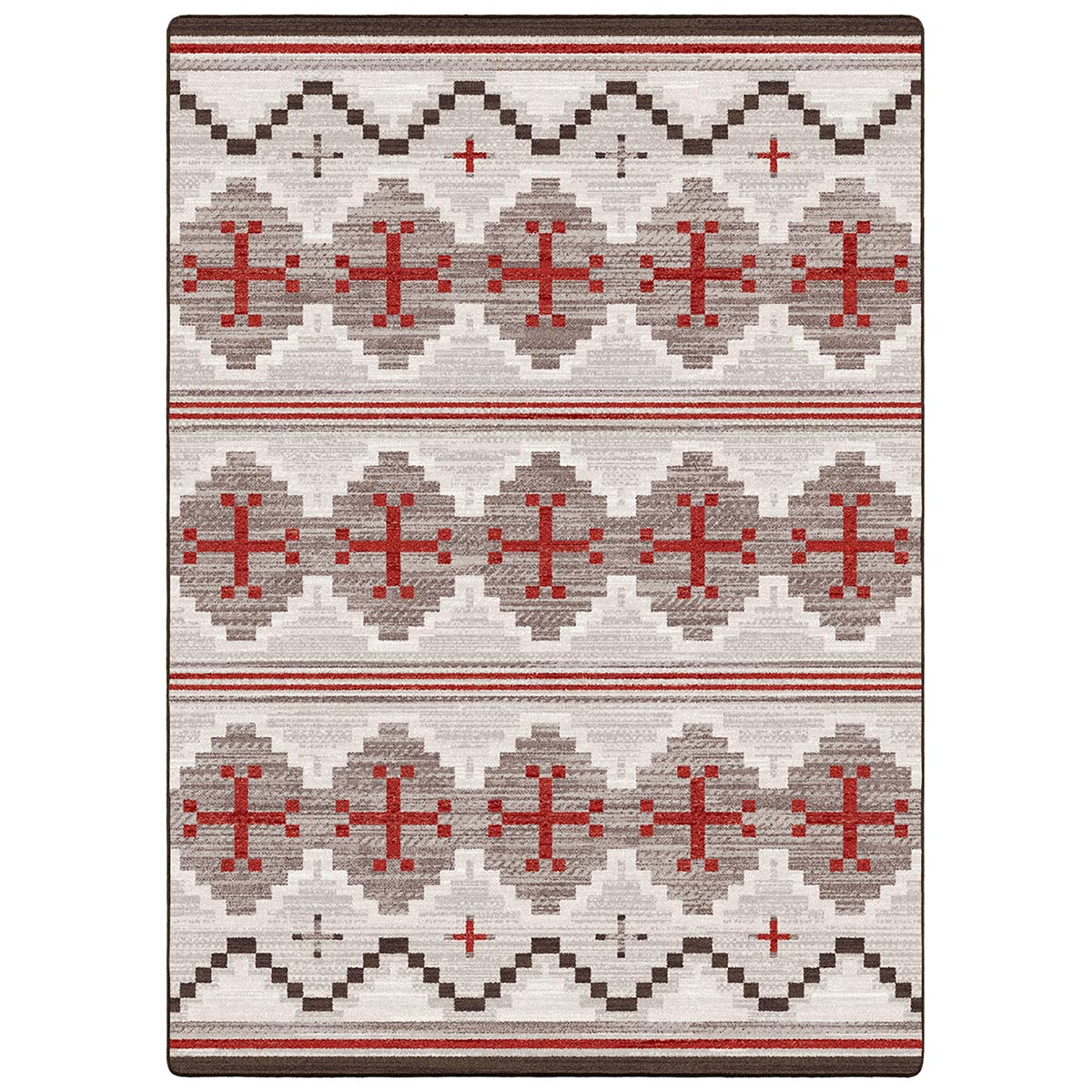 Crimson Crosses Rug - 8 x 11