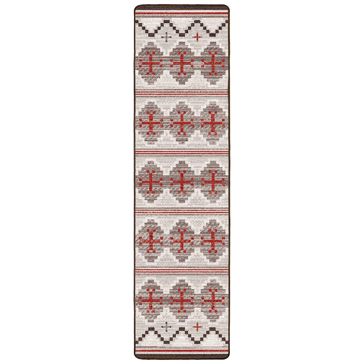 Crimson Crosses Rug - 2 x 8