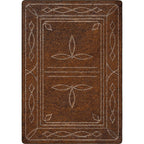 Western Stitched Leather Style Rug - 3 x 4