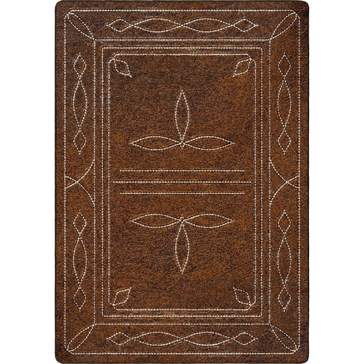 Western Stitched Leather Style Rug Collection