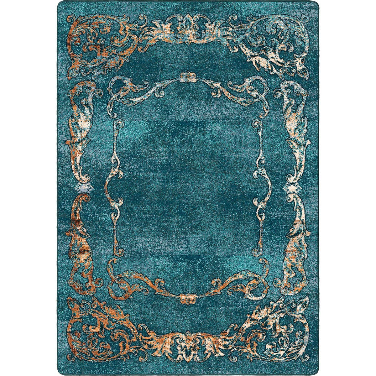 Prairie Scrolls Turquoise Rug Collection