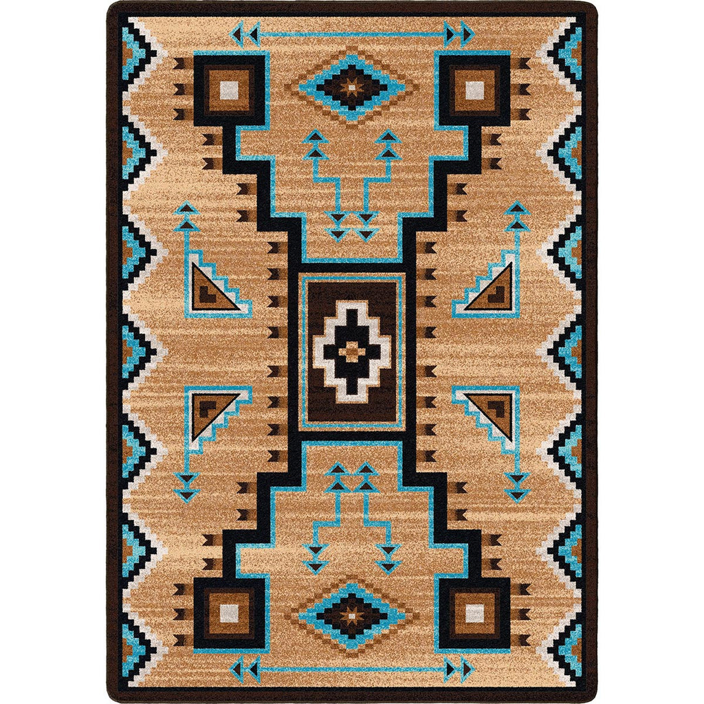 Tribal Turquoise Rug - 8 x 11