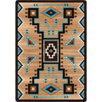 Tribal Turquoise Rug - 3 x 4