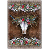 Floral Steer Skull Rug - 4 x 5