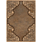 Tooled Leather Scroll & Weave Rug - 3 x 4