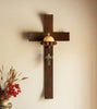 Curved Cross Candle Holder with Cross Accent And Candle