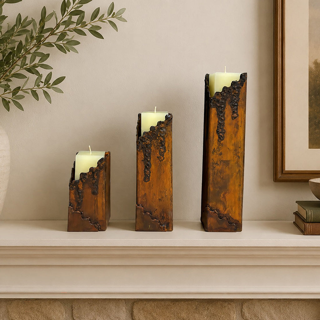 Iron Cascade Candle Holder - Set of 3