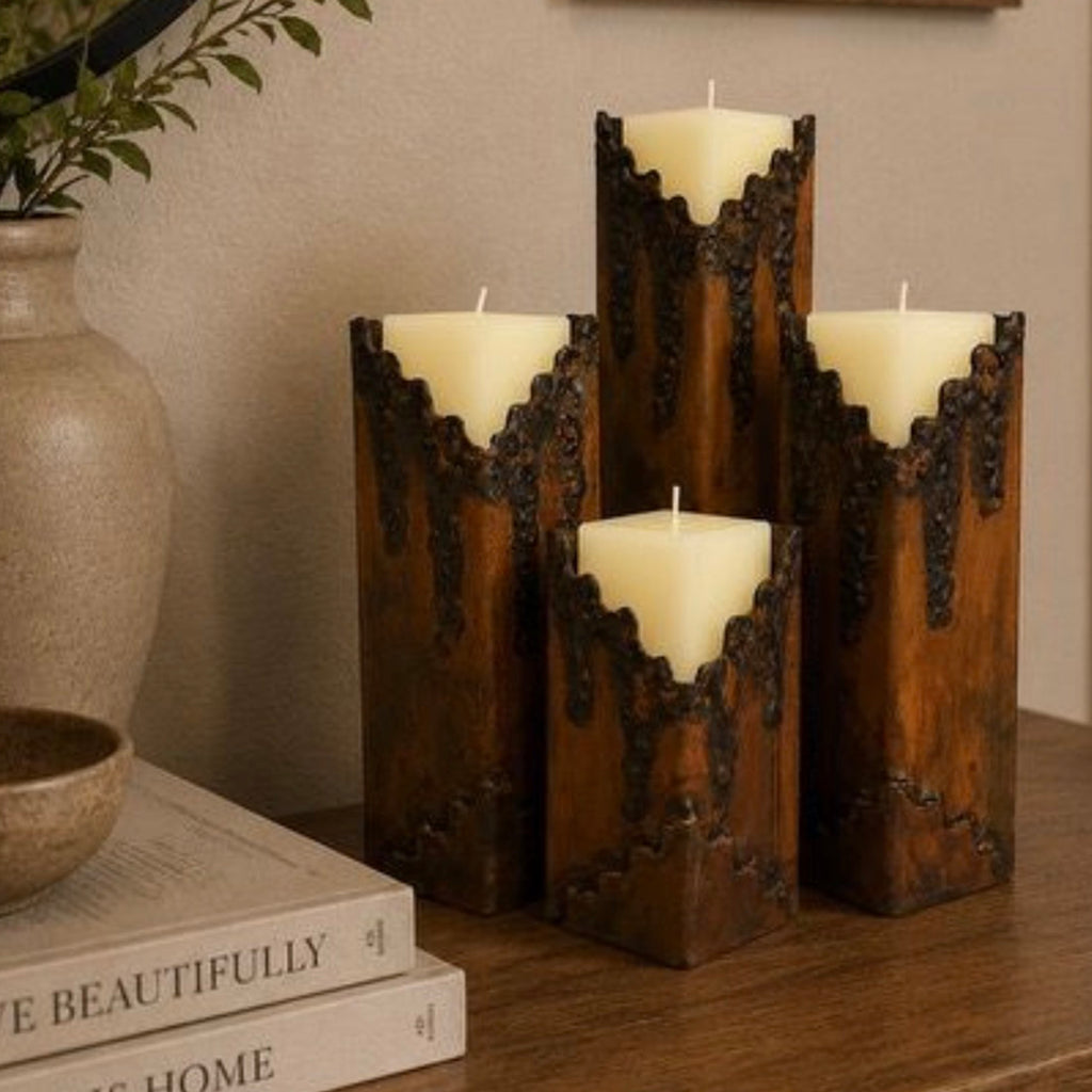 Iron Cascade Candle Holder - Set of 4