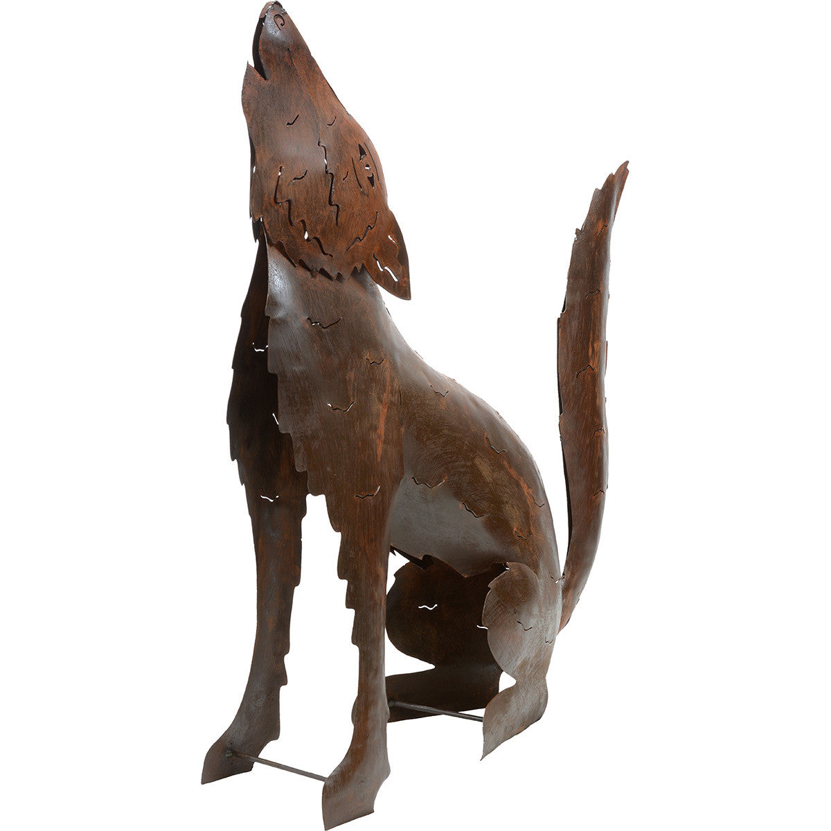 Howling Coyote Metal Sculpture - Large