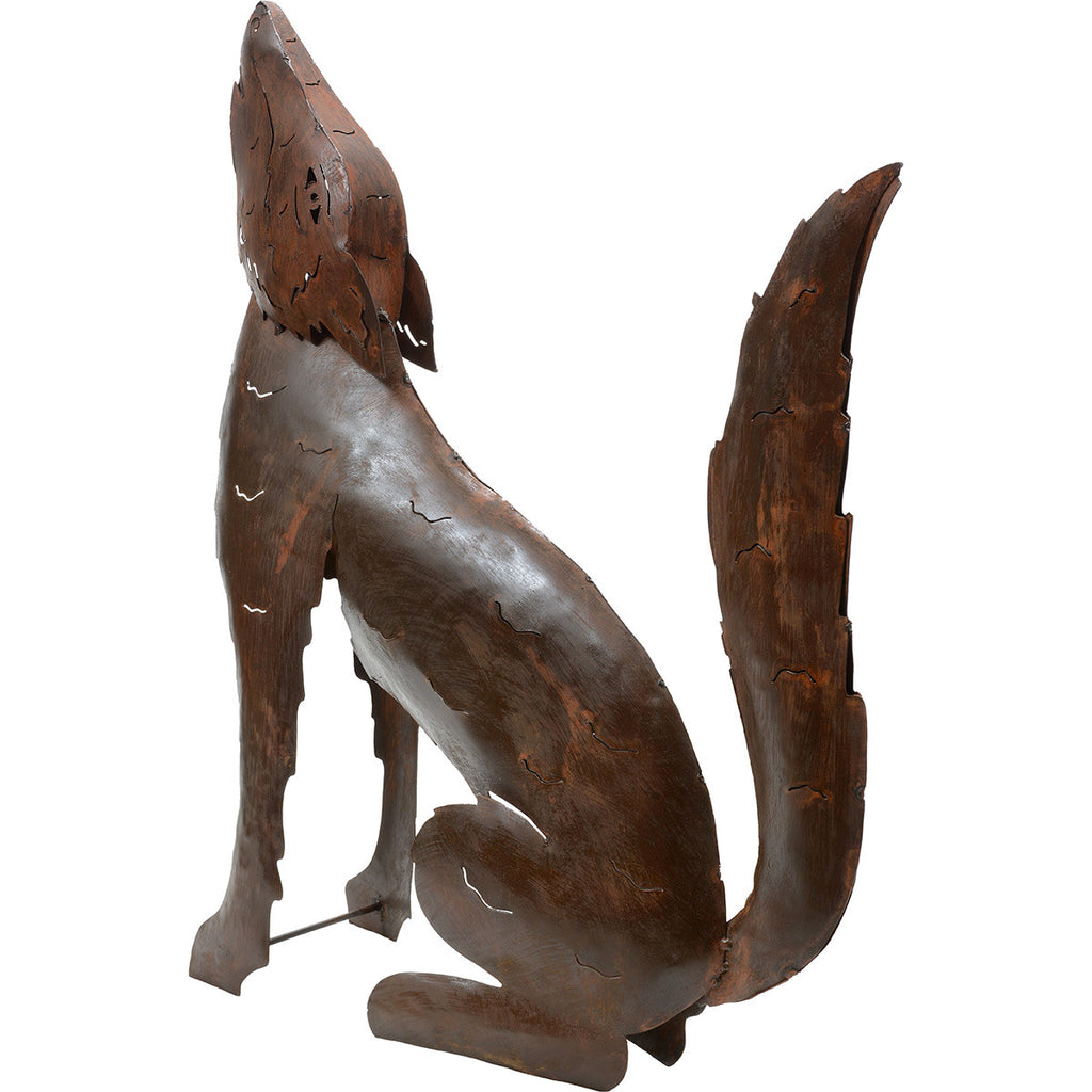 Howling Coyote Metal Sculpture - Large