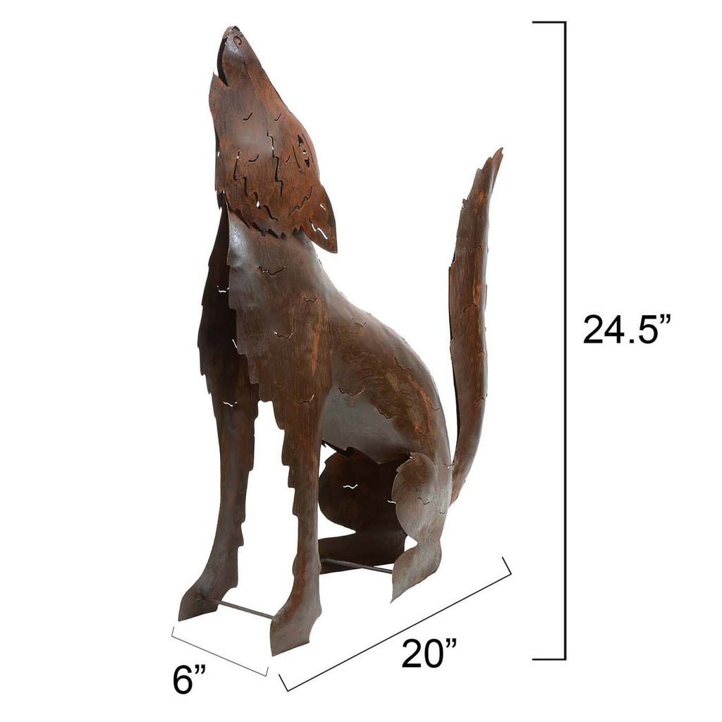 Howling Coyote Metal Sculpture - Large