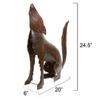 Howling Coyote Metal Sculpture - Large