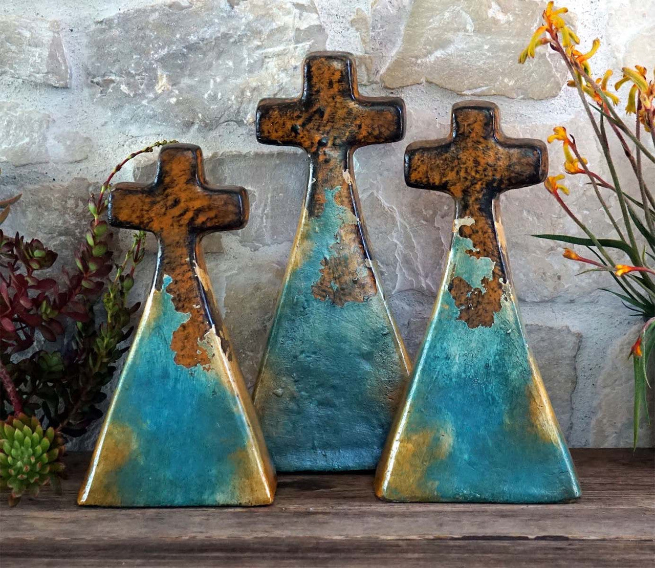 Turquoise Clay Crosses