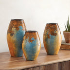 Sierra Turquoise Clay Vases - Set of 3