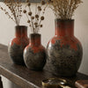 Red Sunset Clay Vases - Set of 3