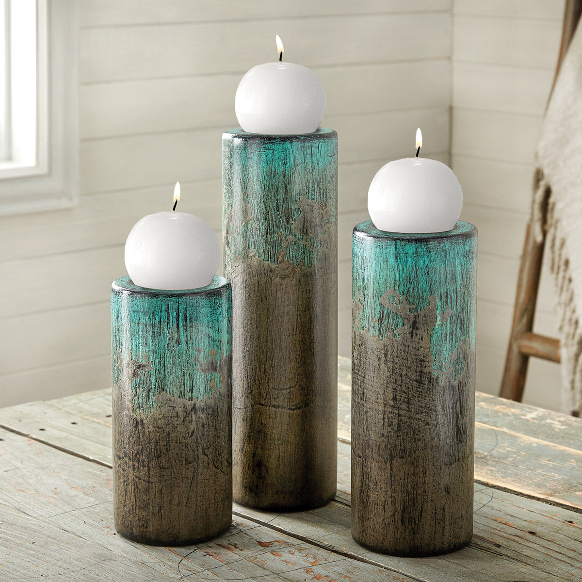 Desert Rain Clay Candle Holders - Set of 3
