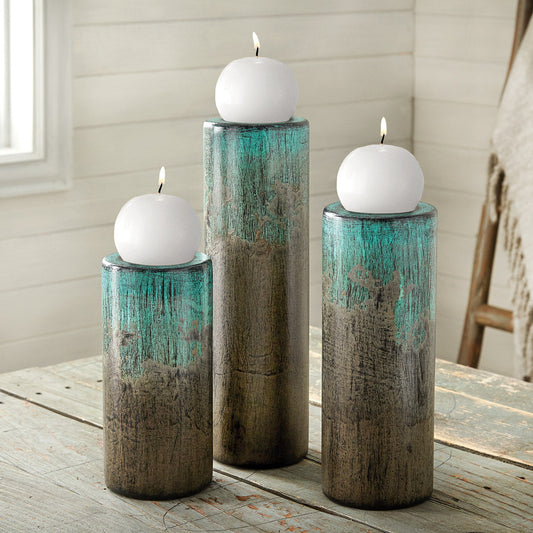 Desert Rain Clay Candle Holders - Set of 3