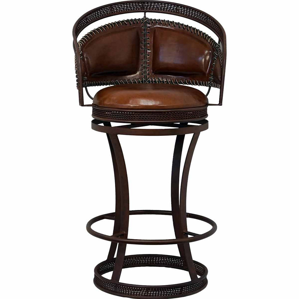 Boseman Leather & Iron Counter Stool
