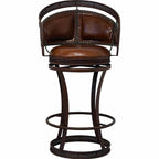 Boseman Leather & Iron Counter Stool