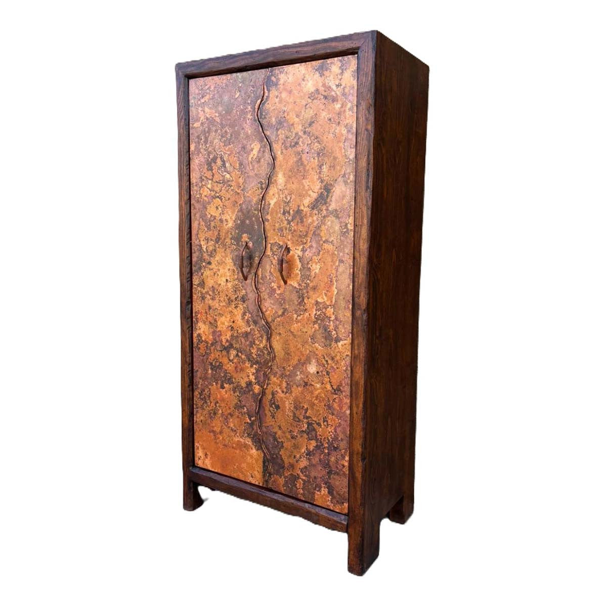 Rifted Copper Wine Cabinet