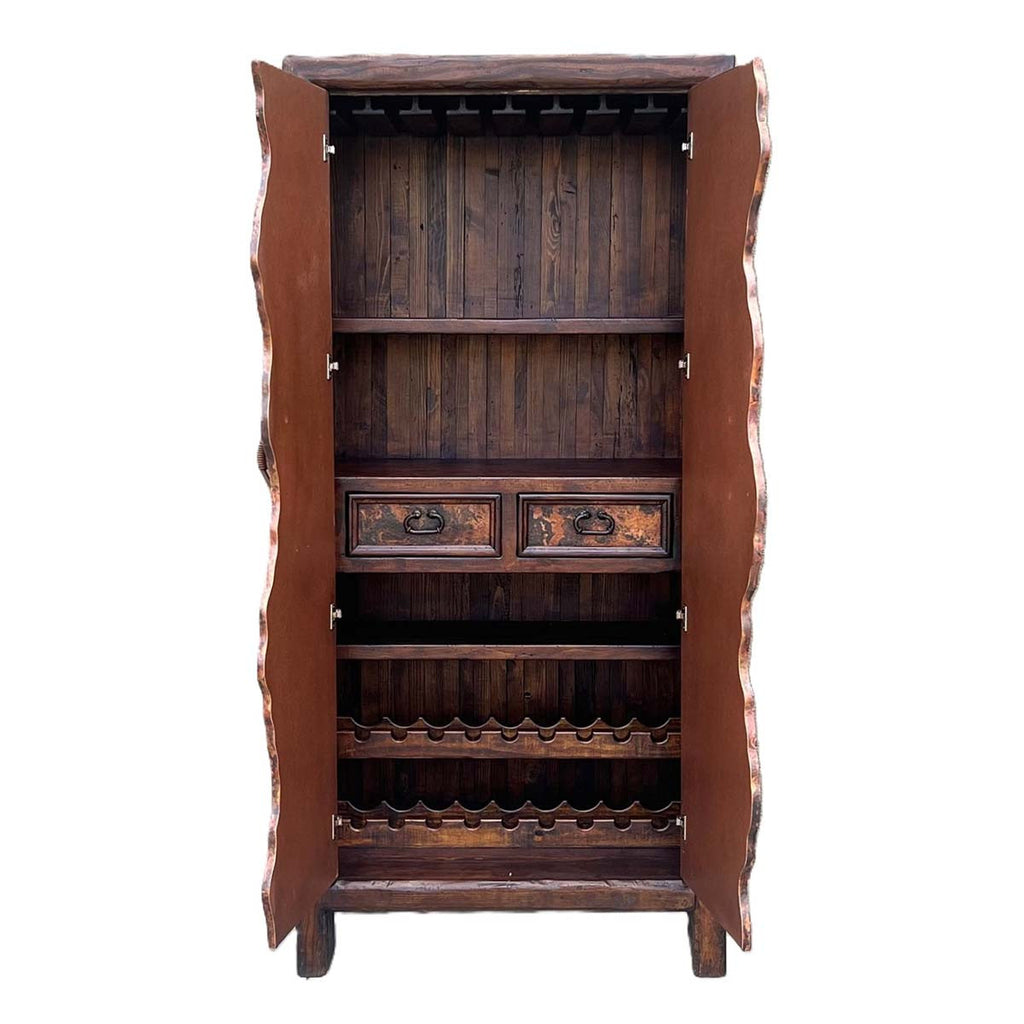Rifted Copper Wine Cabinet