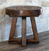 Western Worn Round End Table