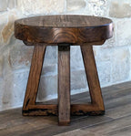Western Worn Round End Table