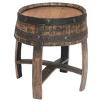 Reclaimed Tequila Barrel Round End Table - OUT OF STOCK UNTIL 07/15/2026